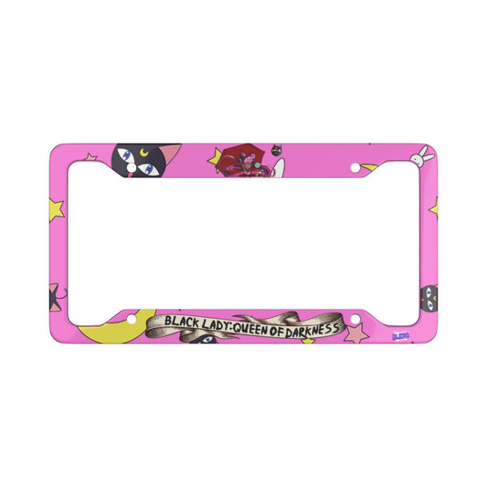 Moon Kingdom: Black Lady (Pink) License Plate Cover