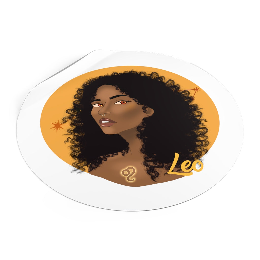Zodiac Girls "Leo" Round Vinyl Stickers