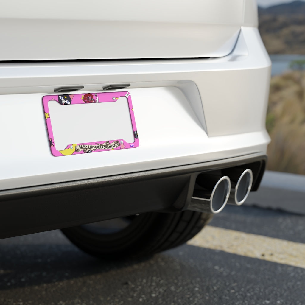 Moon Kingdom: Black Lady (Pink) License Plate Cover