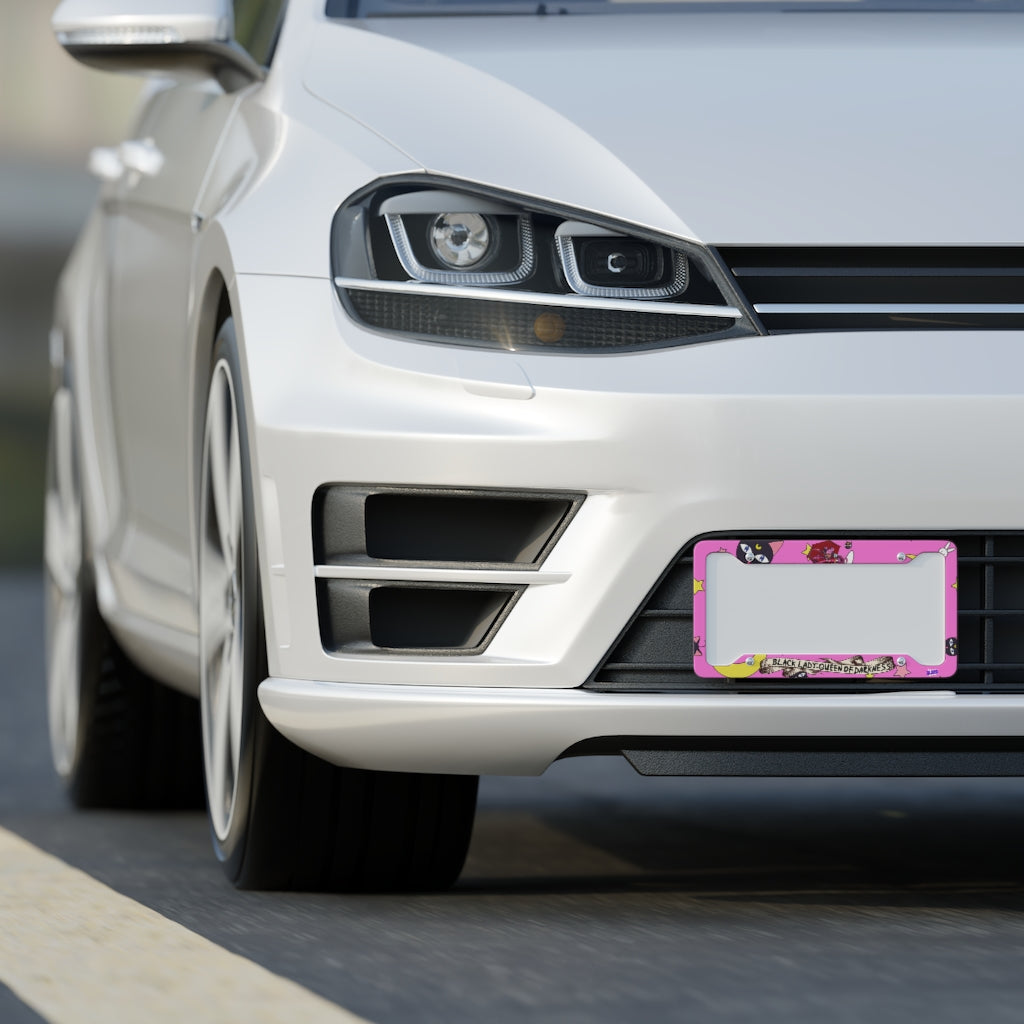 Moon Kingdom: Black Lady (Pink) License Plate Cover