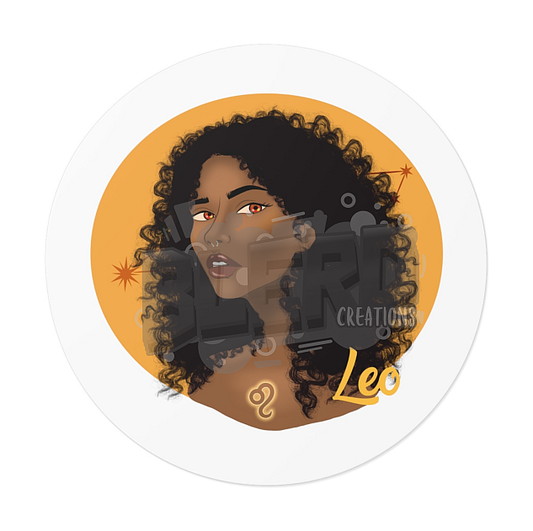 Zodiac Girls "Leo" Round Vinyl Stickers